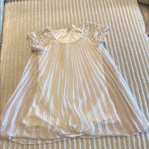 White Babydoll Dress with Lace Sleeves